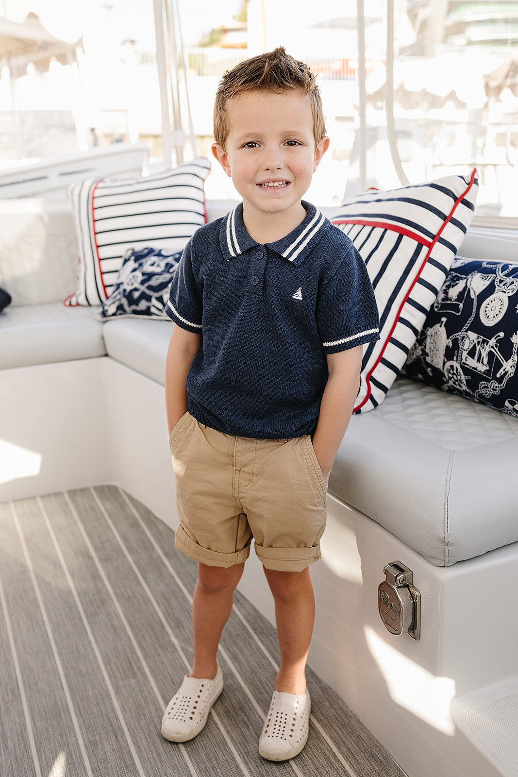 collared sailboat knit shirt