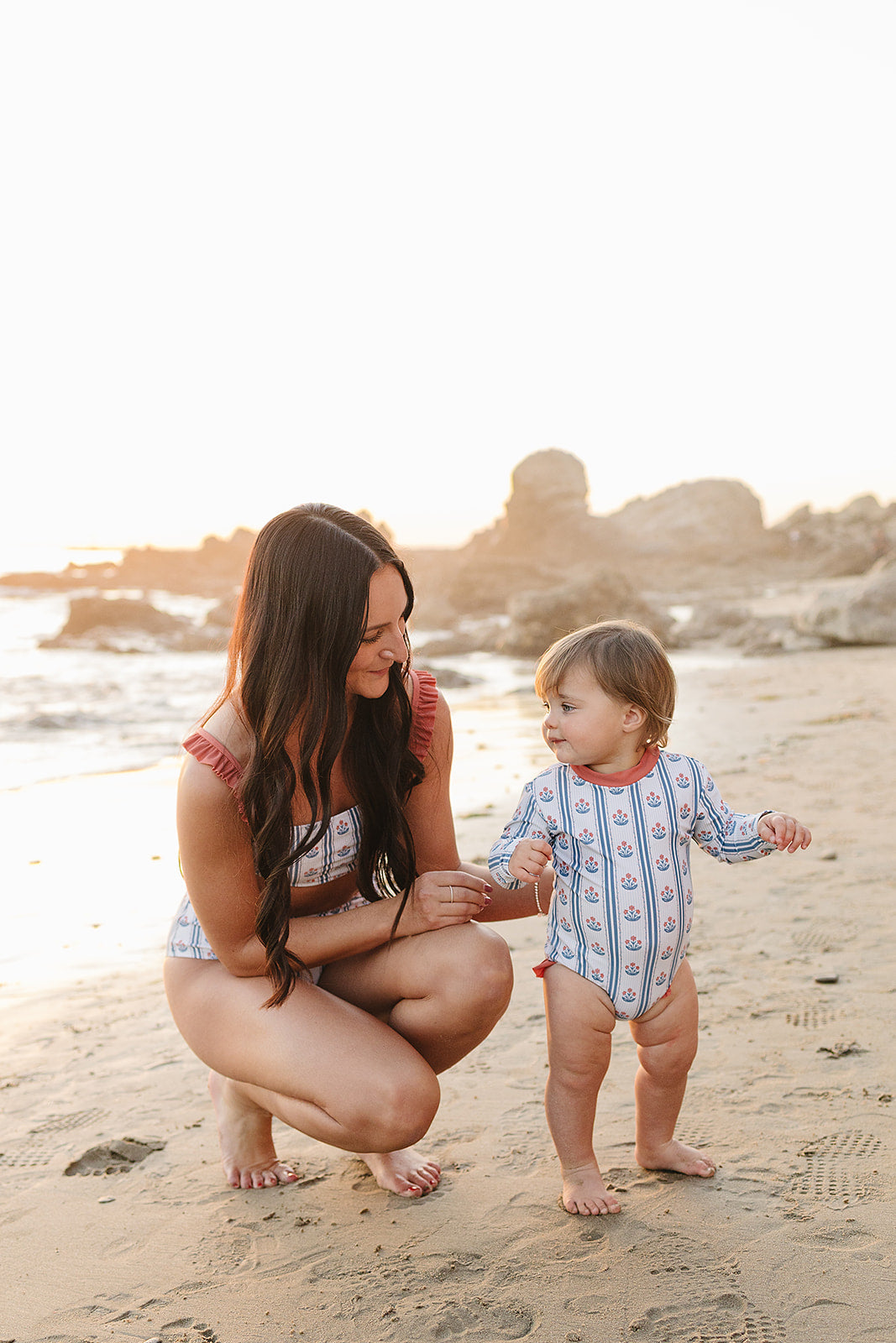 block print floral one-piece swimsuit
