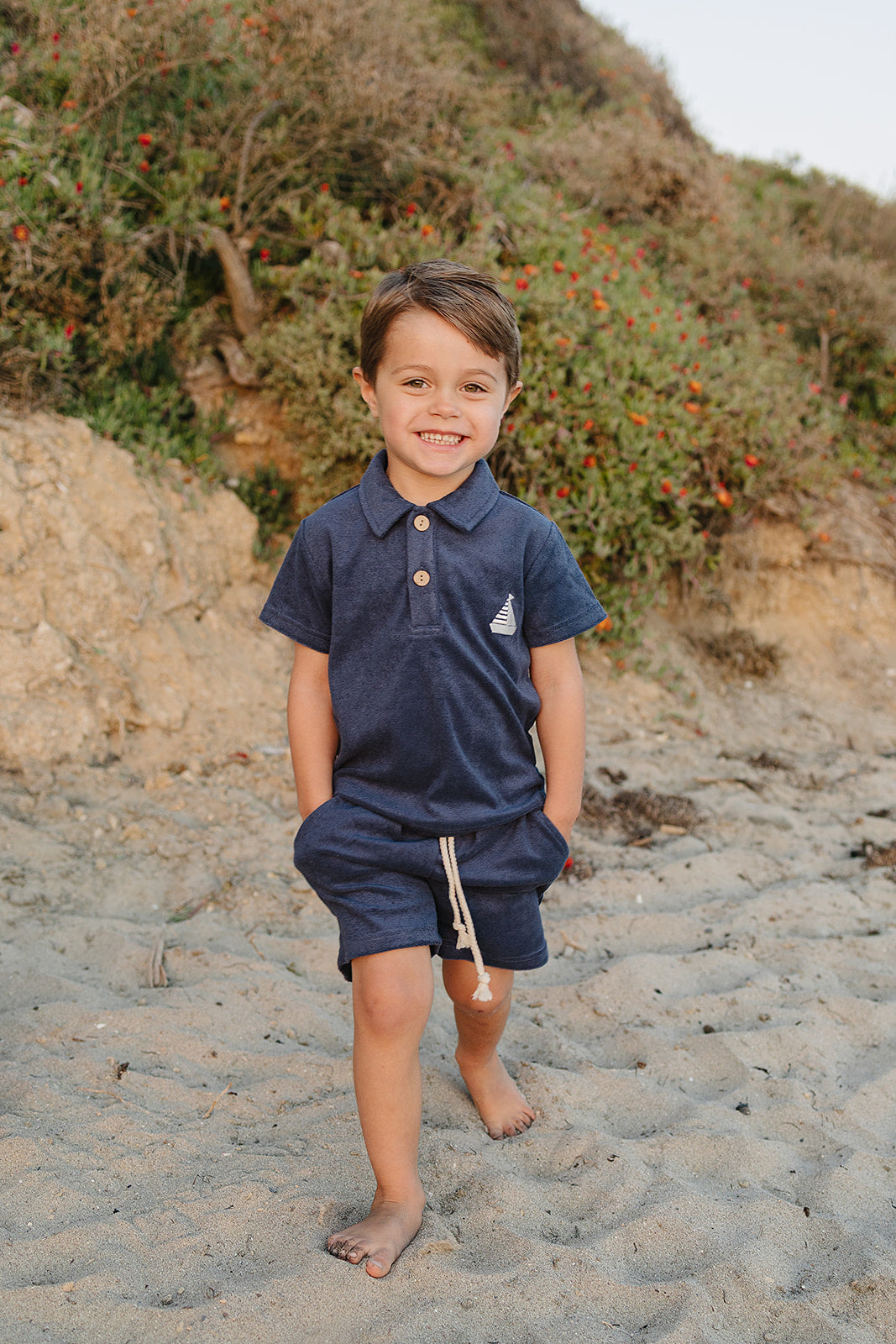 navy terry cloth set