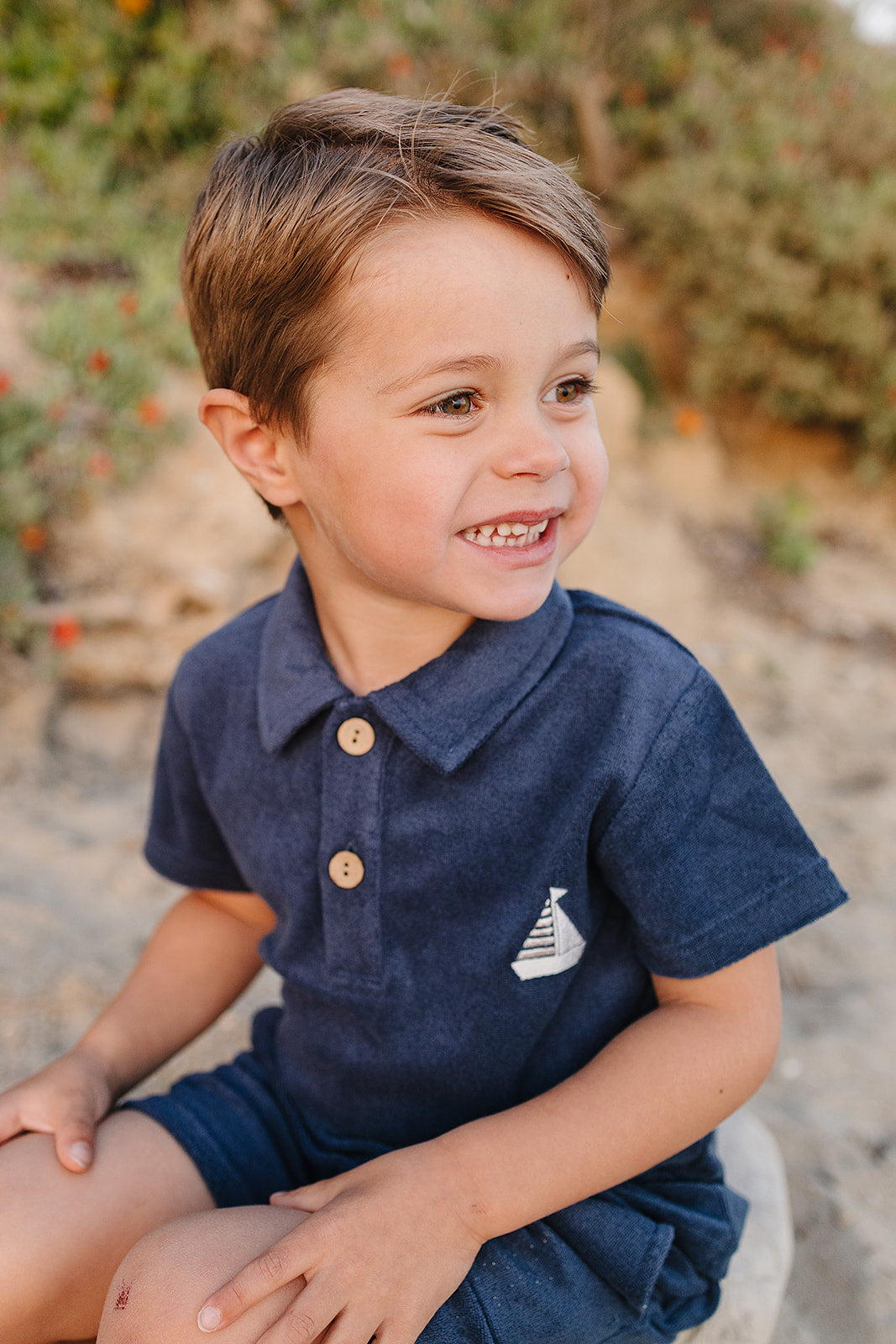 navy terry cloth set