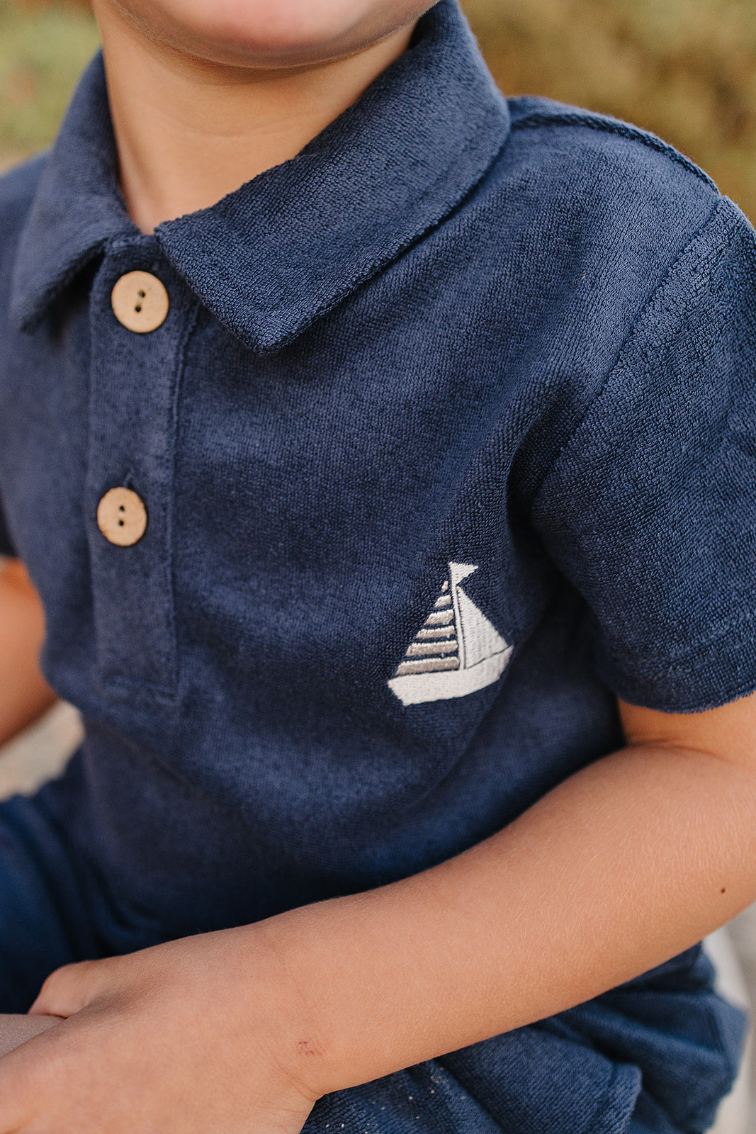 navy terry cloth set