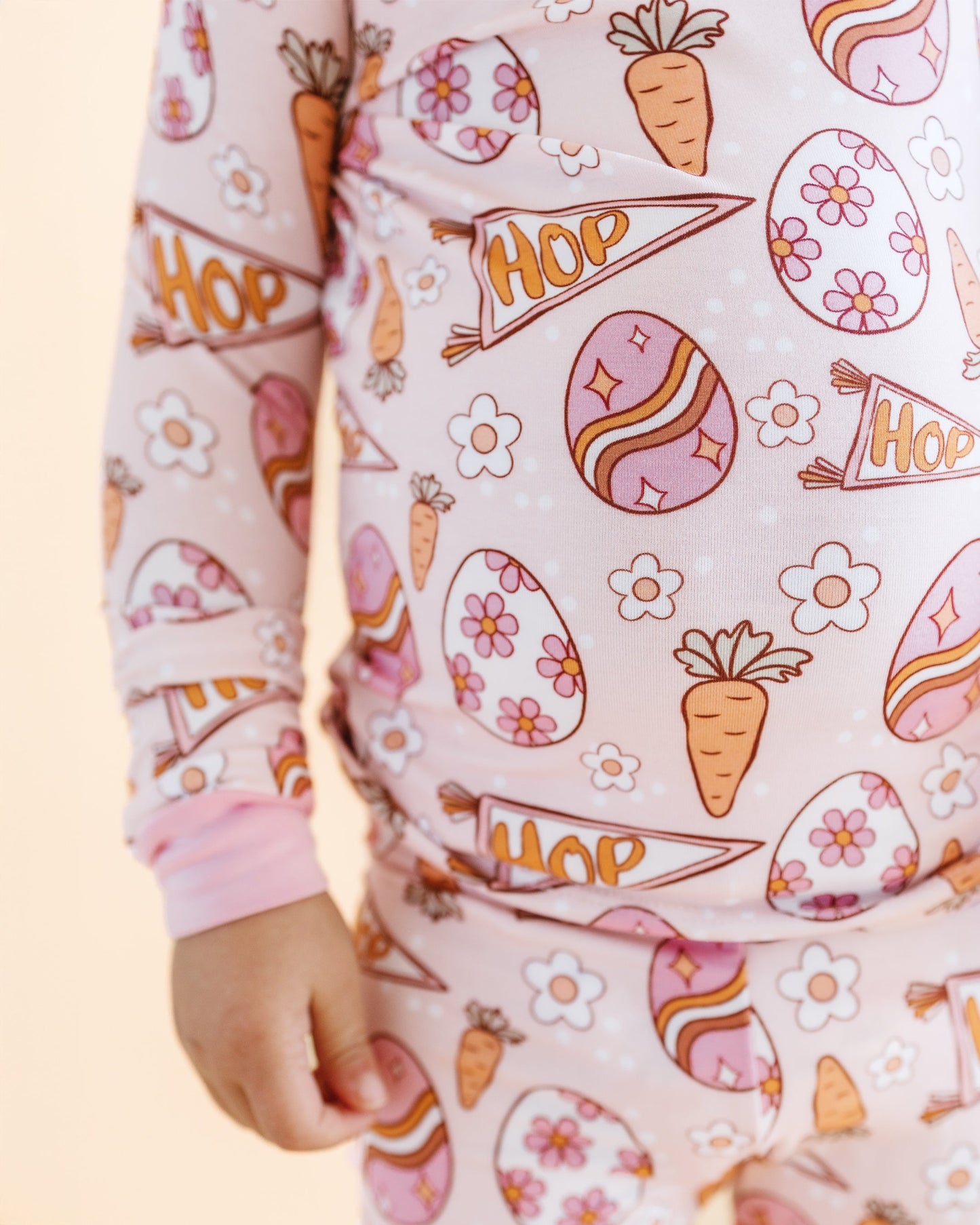 easter hop bamboo pajamas // LONG-SLEEVE TWO-PIECE SET (sizing up to 8/9)