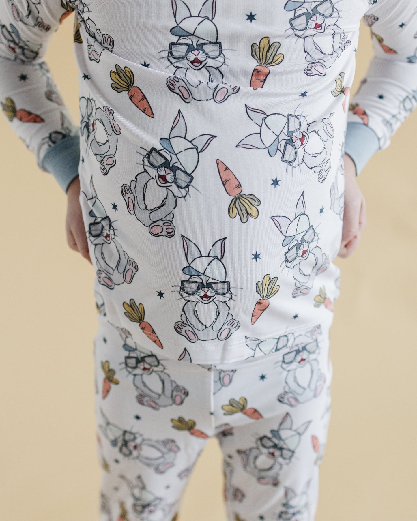 rad bunny bamboo pajamas // LONG-SLEEVE TWO-PIECE SET (sizing up to 8/9)