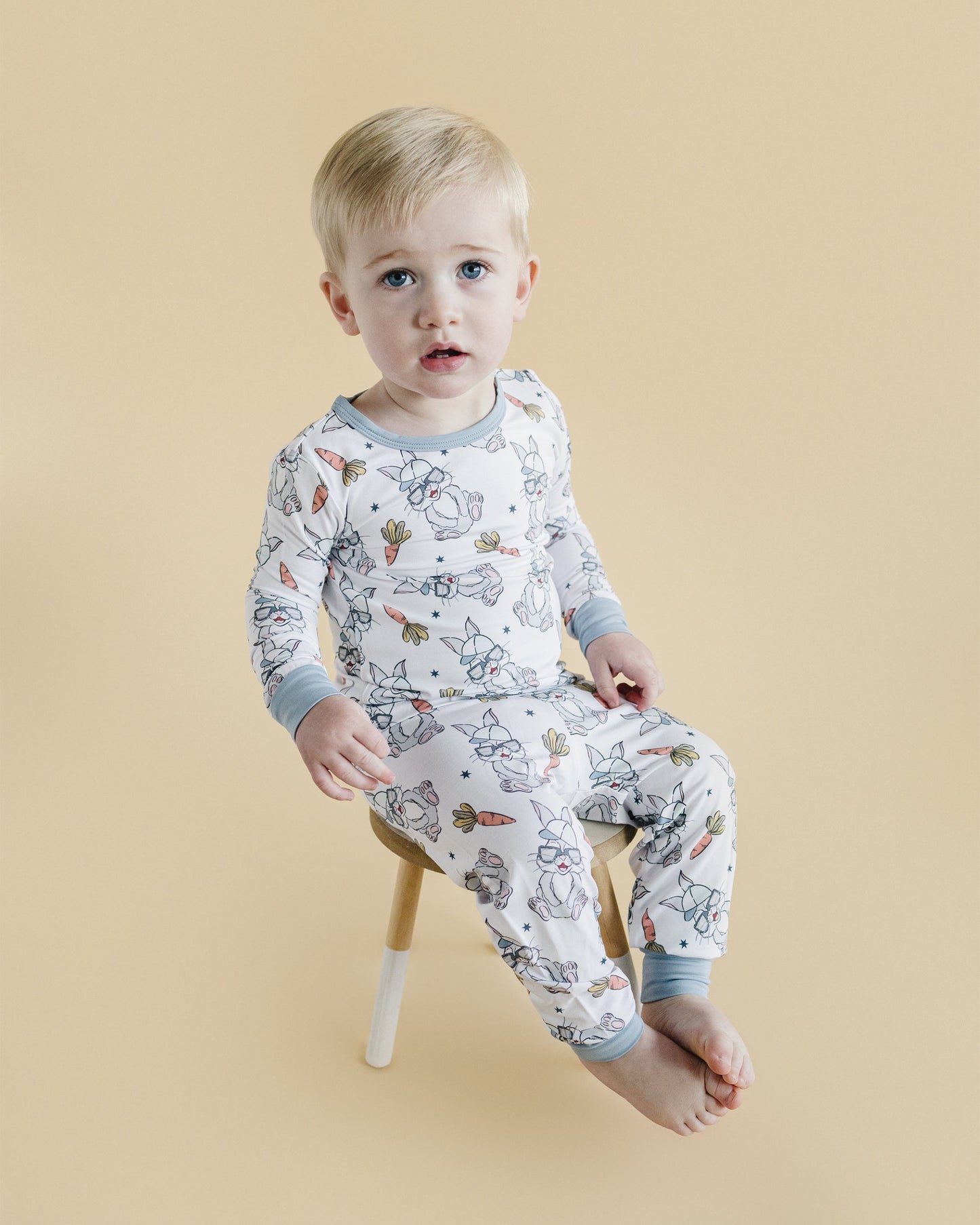 rad bunny bamboo pajamas // LONG-SLEEVE TWO-PIECE SET (sizing up to 8/9)