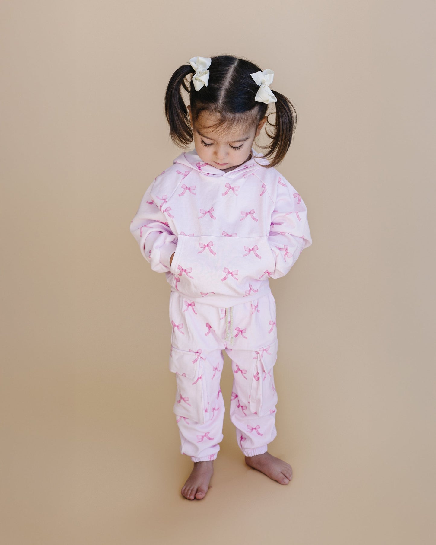 cargo jogger set // pink bows (comes up to size 8/9)