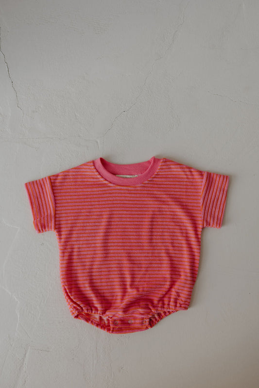 terry tshirt romper // strawberry