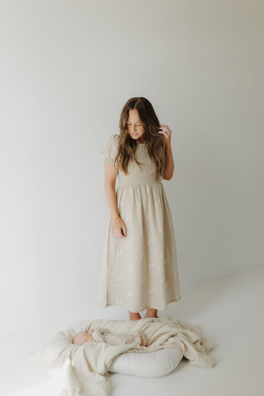 women's short-sleeve muslin dress // silly goose (comes in baby/child match)