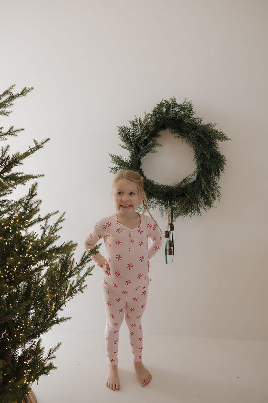twisted peppermint bamboo pajamas // LONG-SLEEVE TWO-PIECE SET
