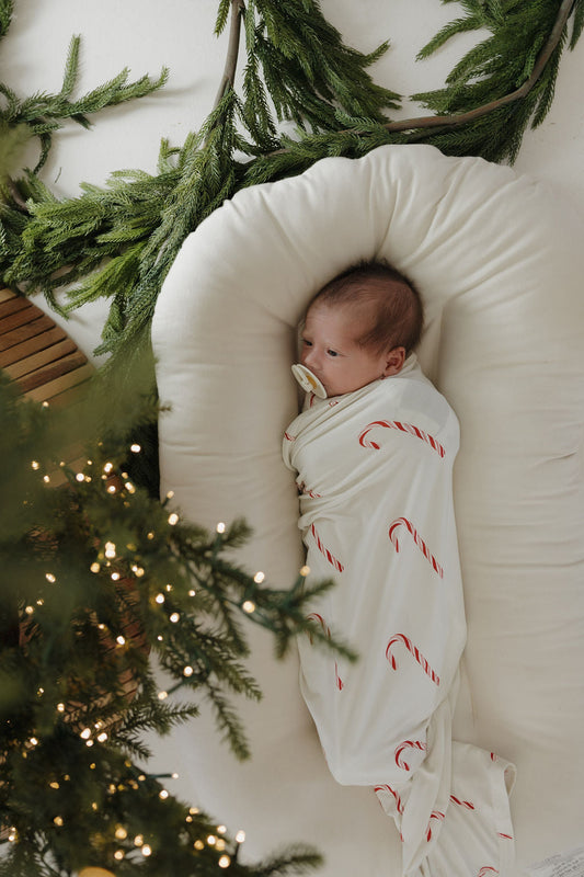 bamboo swaddle // candy cane