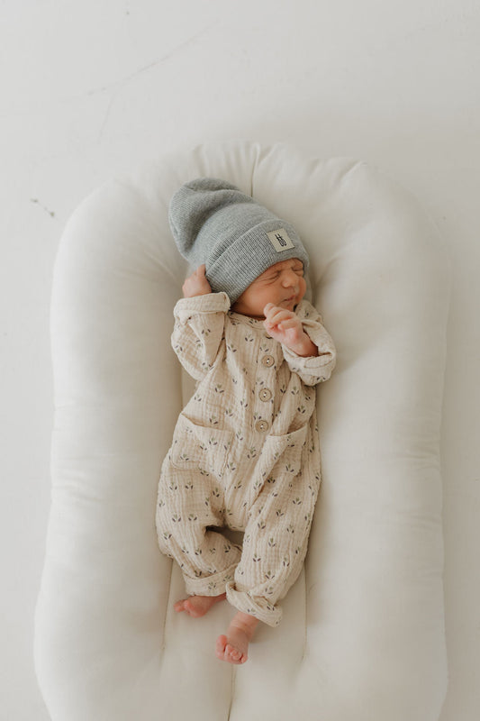 long-sleeve muslin romper // flora (comes in mama match)