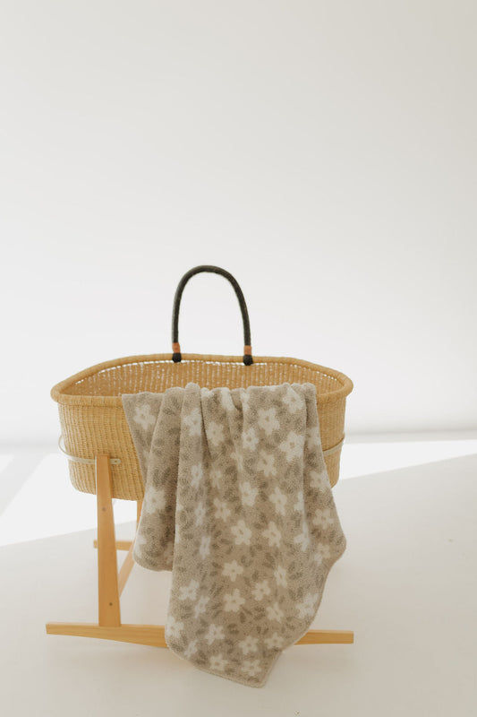 plush blanket // french gray floral