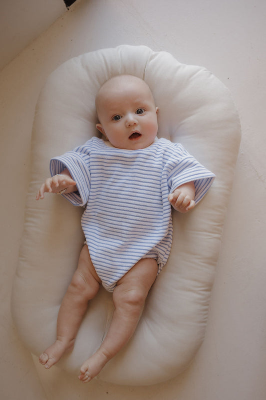 terry tshirt romper // ocean stripe