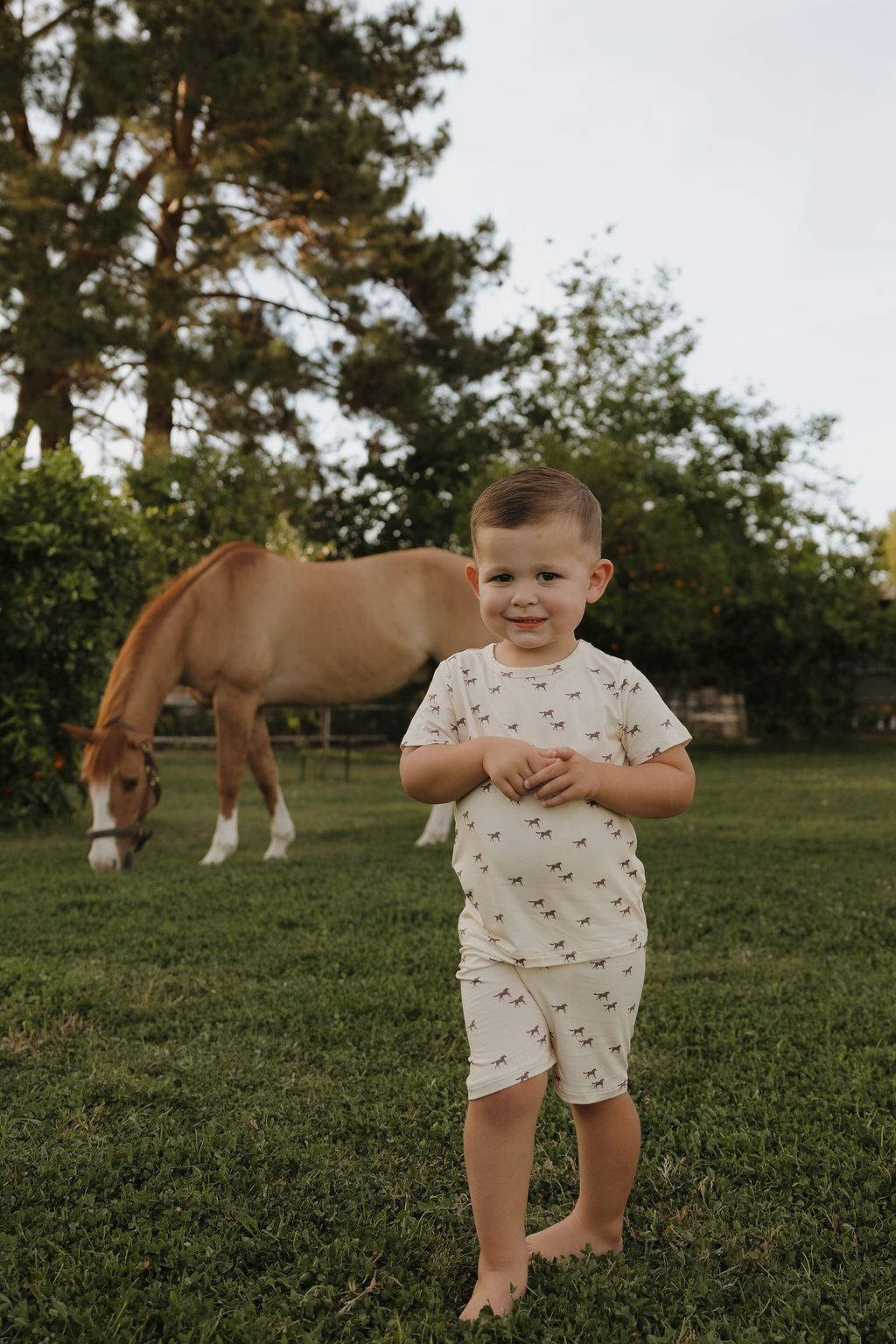 wild horses bamboo pajamas // SHORTS SET