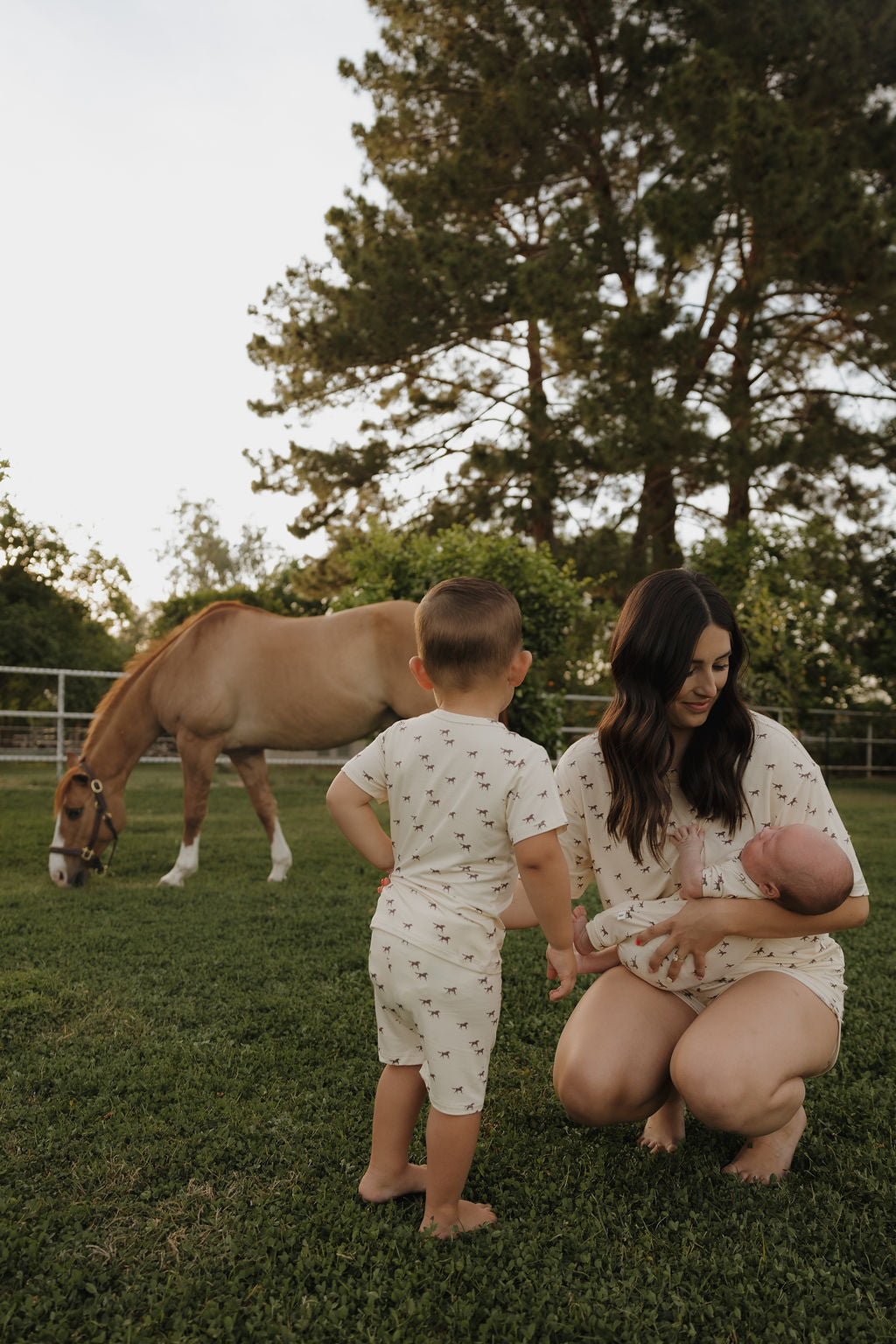 wild horses bamboo pajamas // SHORTS SET