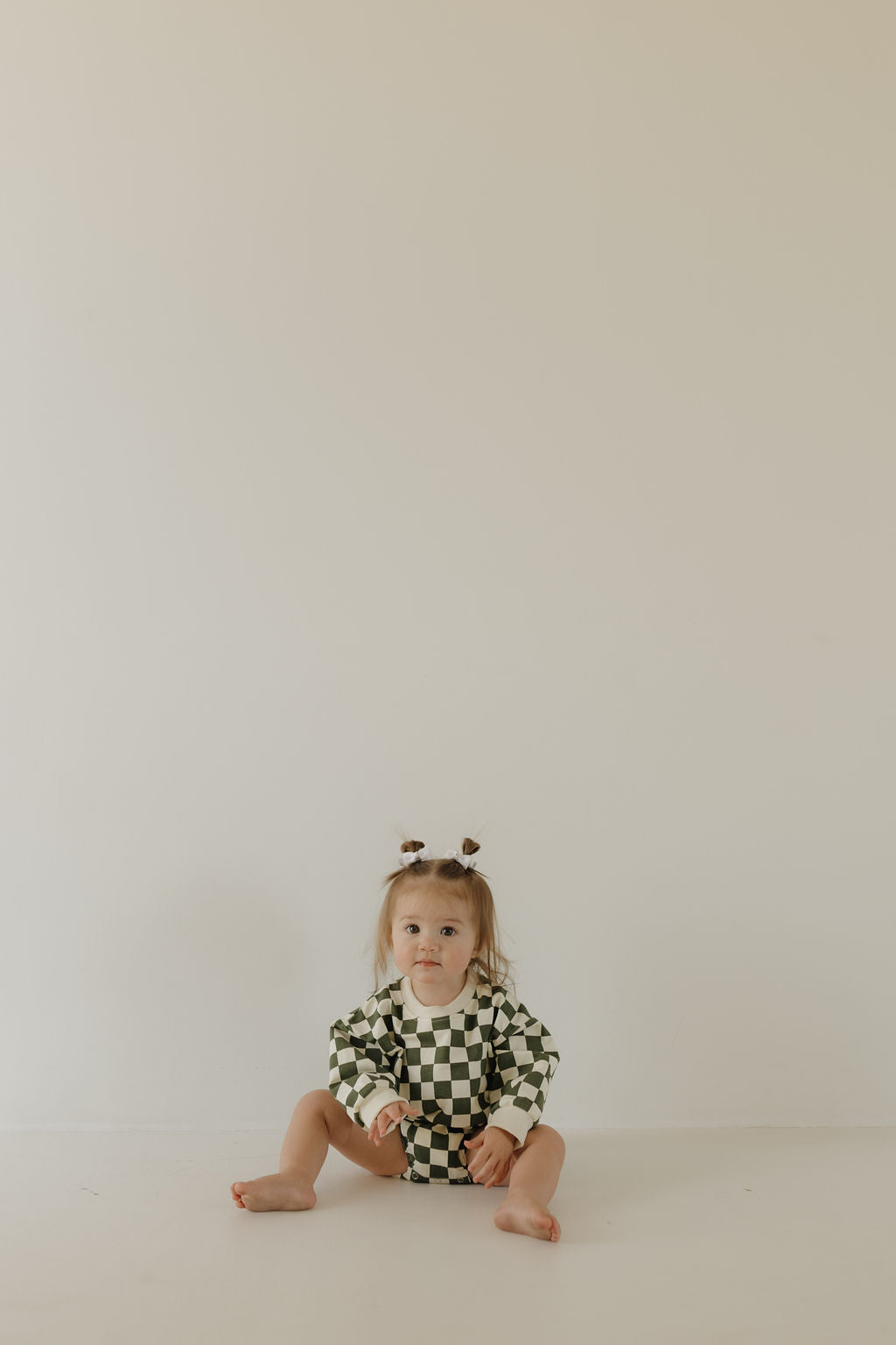 sweatshirt romper // green checkered (mama + me!)