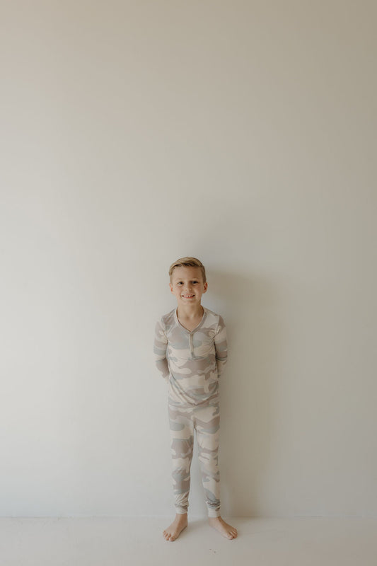 camo bamboo pajamas // LONG-SLEEVE TWO-PIECE SET