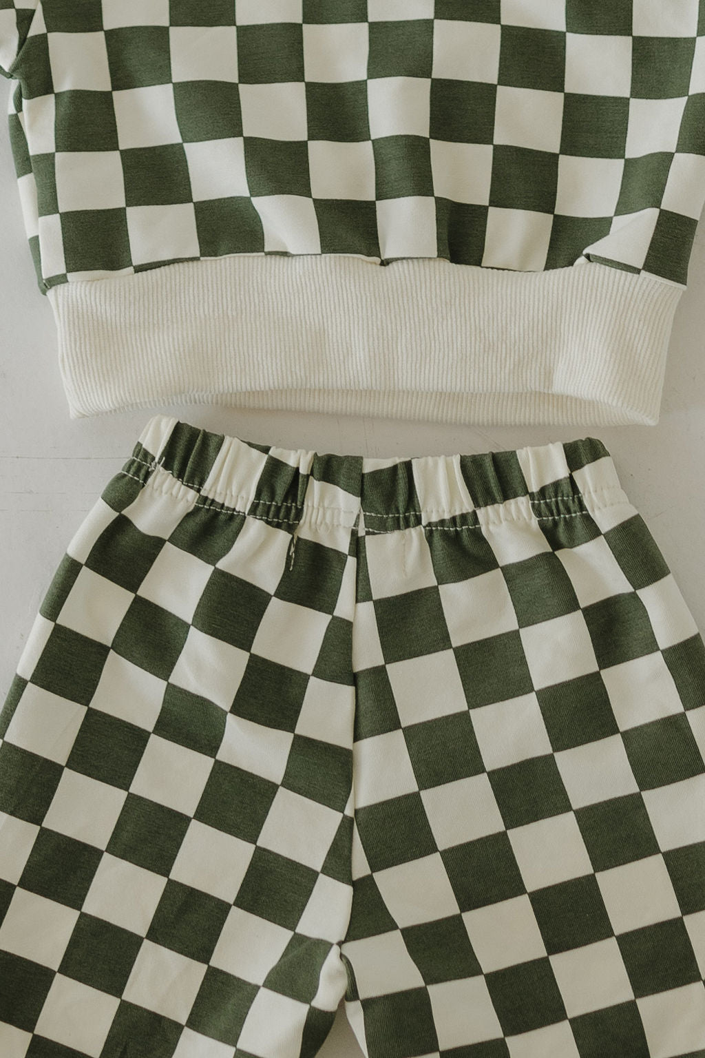 sweat set // green checkered (mama + me!)