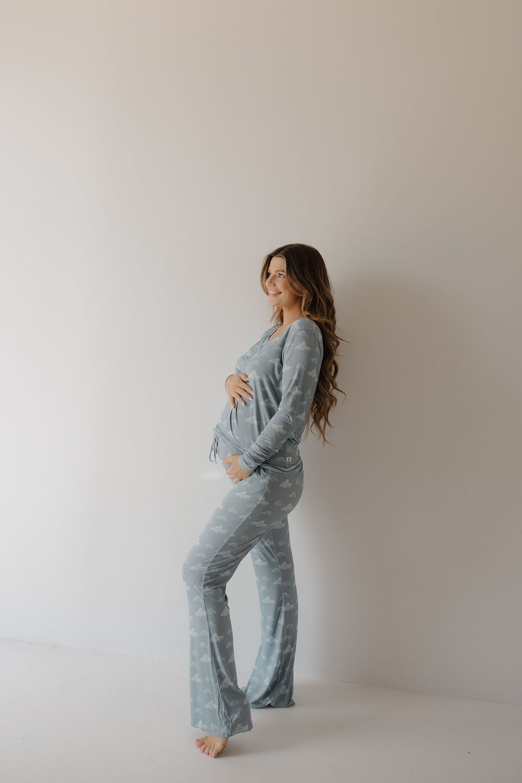 women’s bamboo pajamas // blue cloud