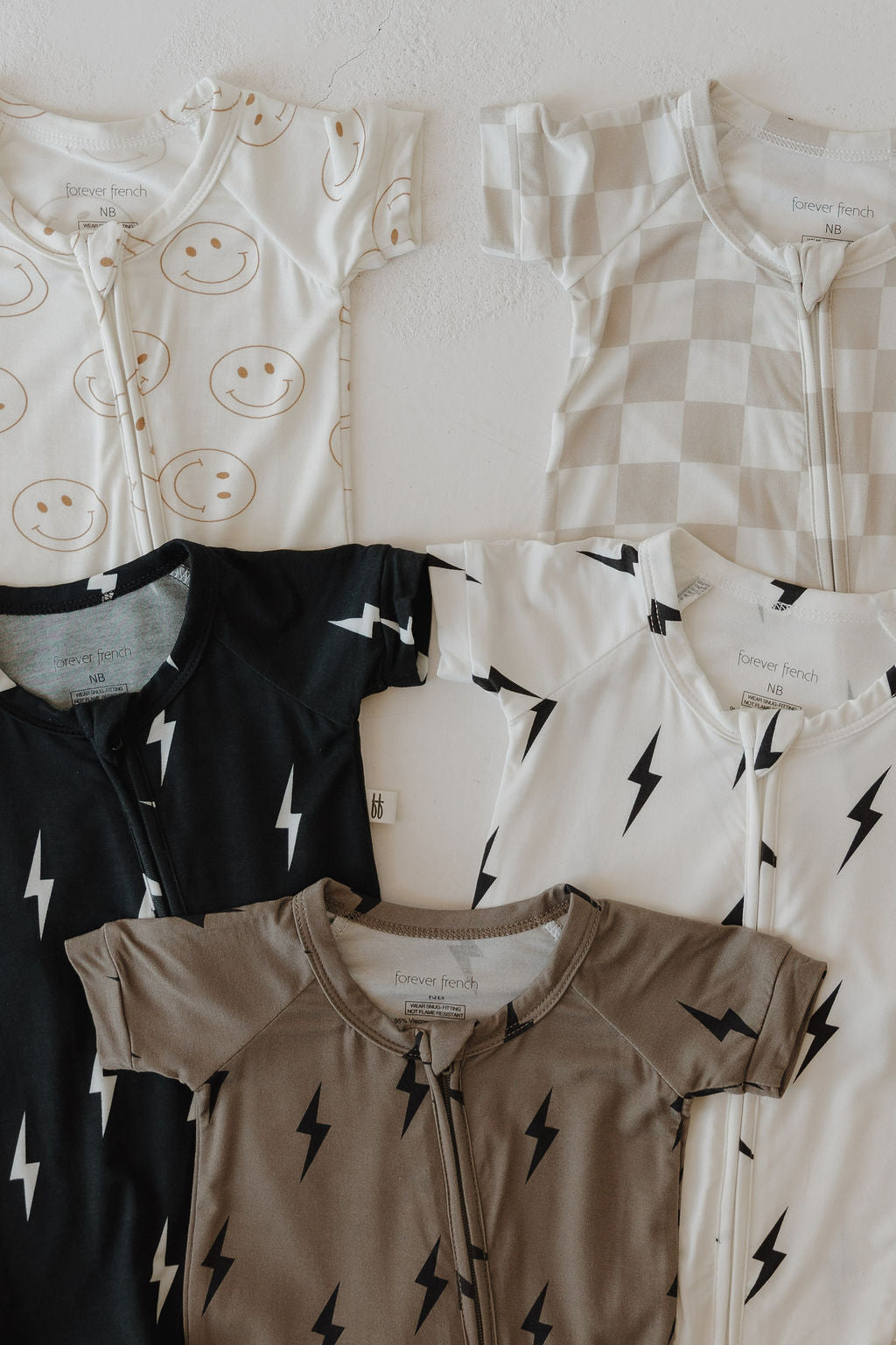white + black lightning bolt bamboo pajamas // SHORTIE