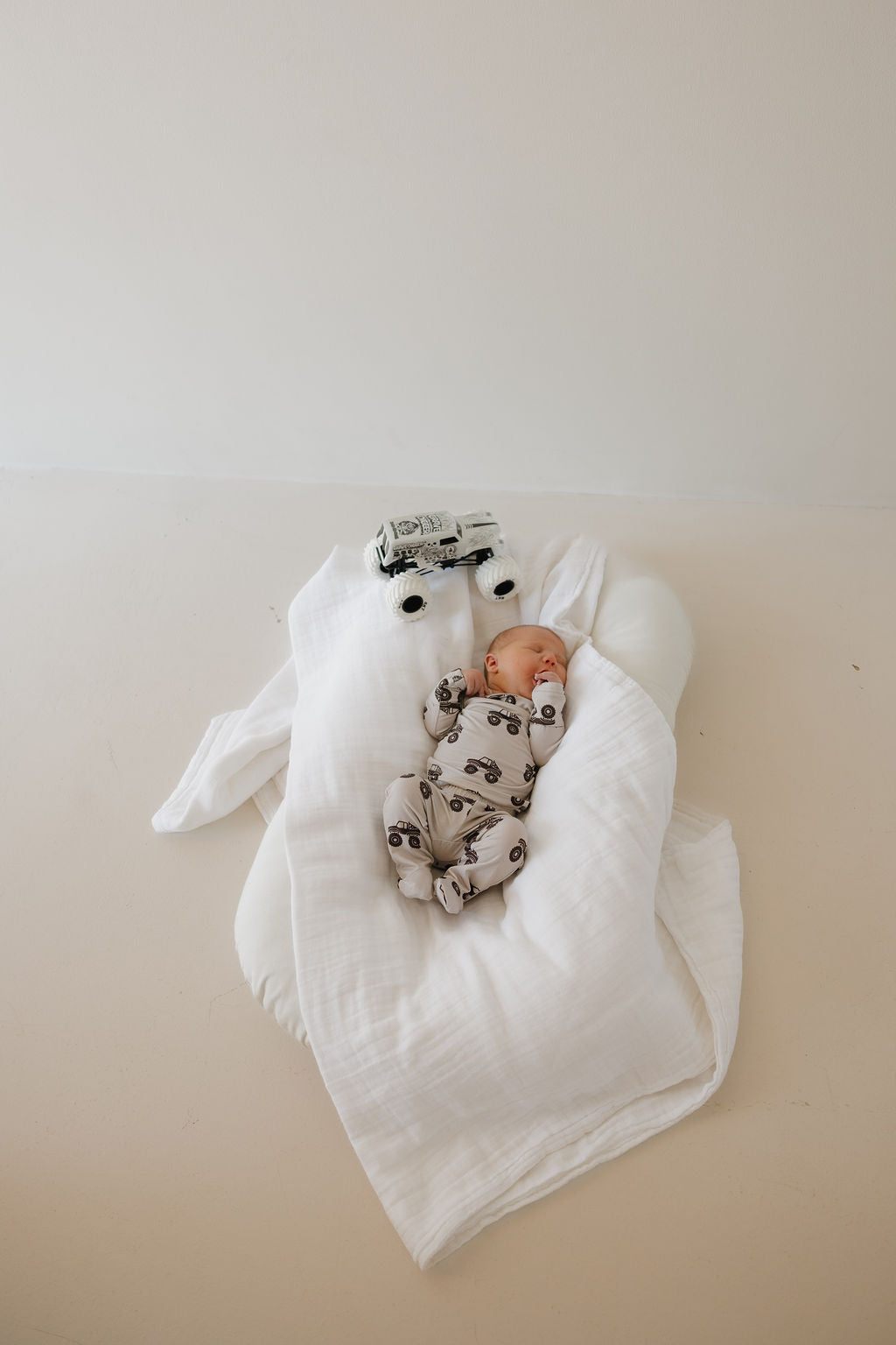 monster truck bamboo pajamas // SLEEPY-TIME FOOTED SET