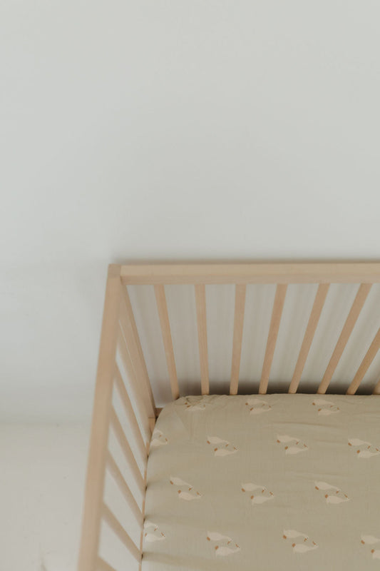 muslin crib sheet // silly goose