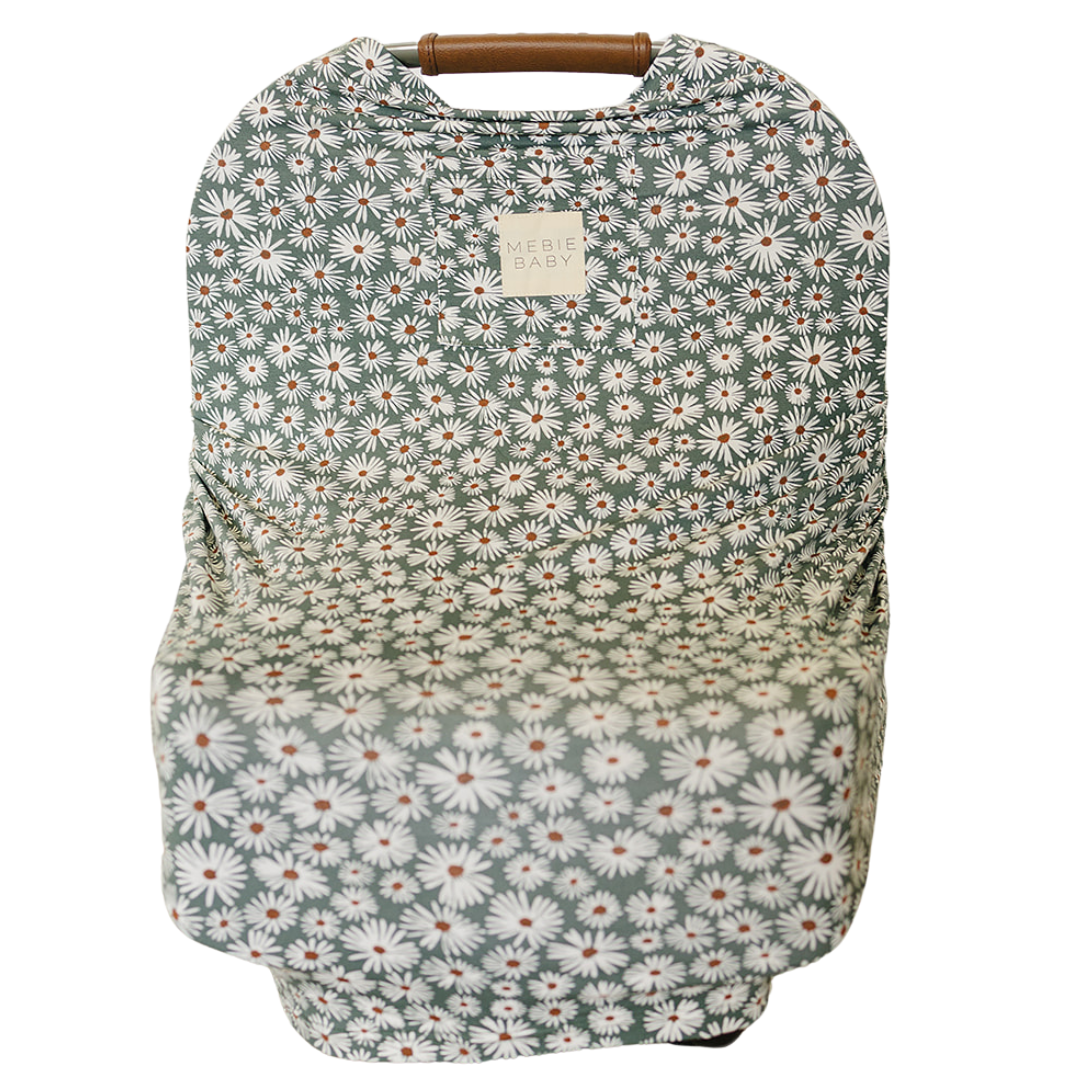 bamboo multi-use cover // dark green daisy