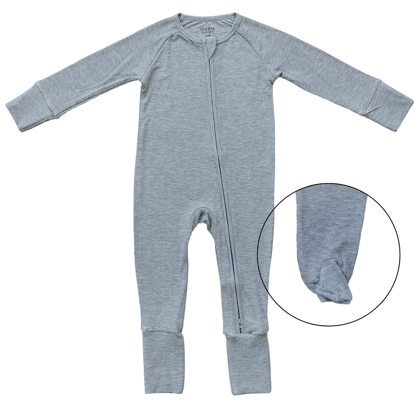 heather grey ribbed bamboo pajamas // ZIPPY