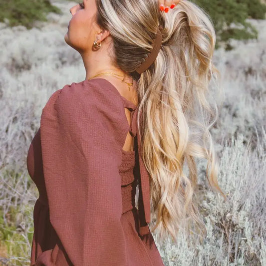 large banana claw clip // matte brown