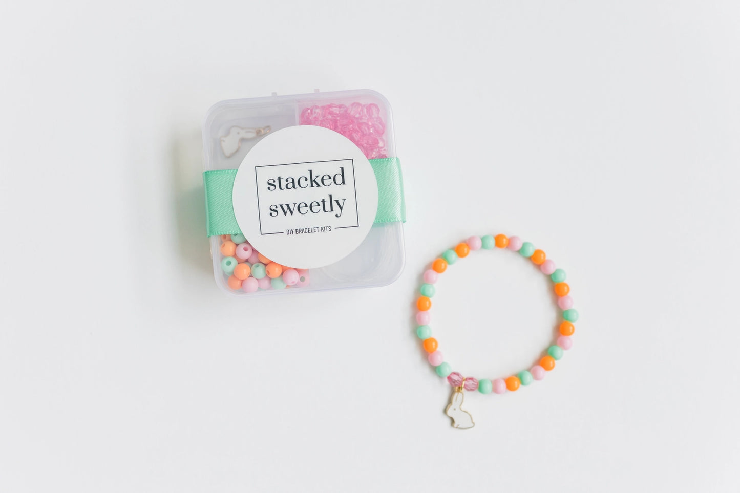 diy mini stretchy bracelet kit // bunny