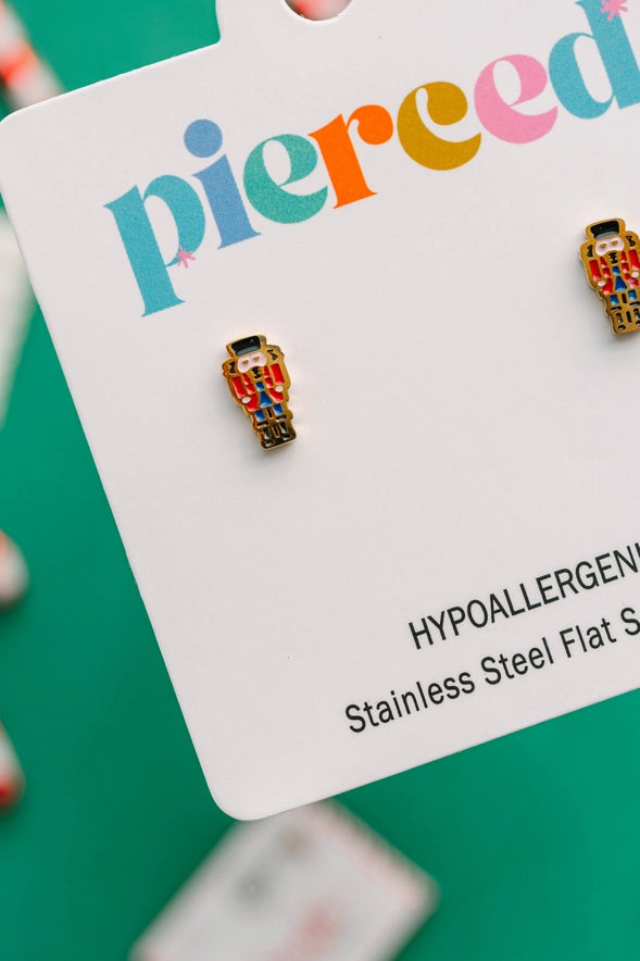 18k gold flat back studs // nutcracker