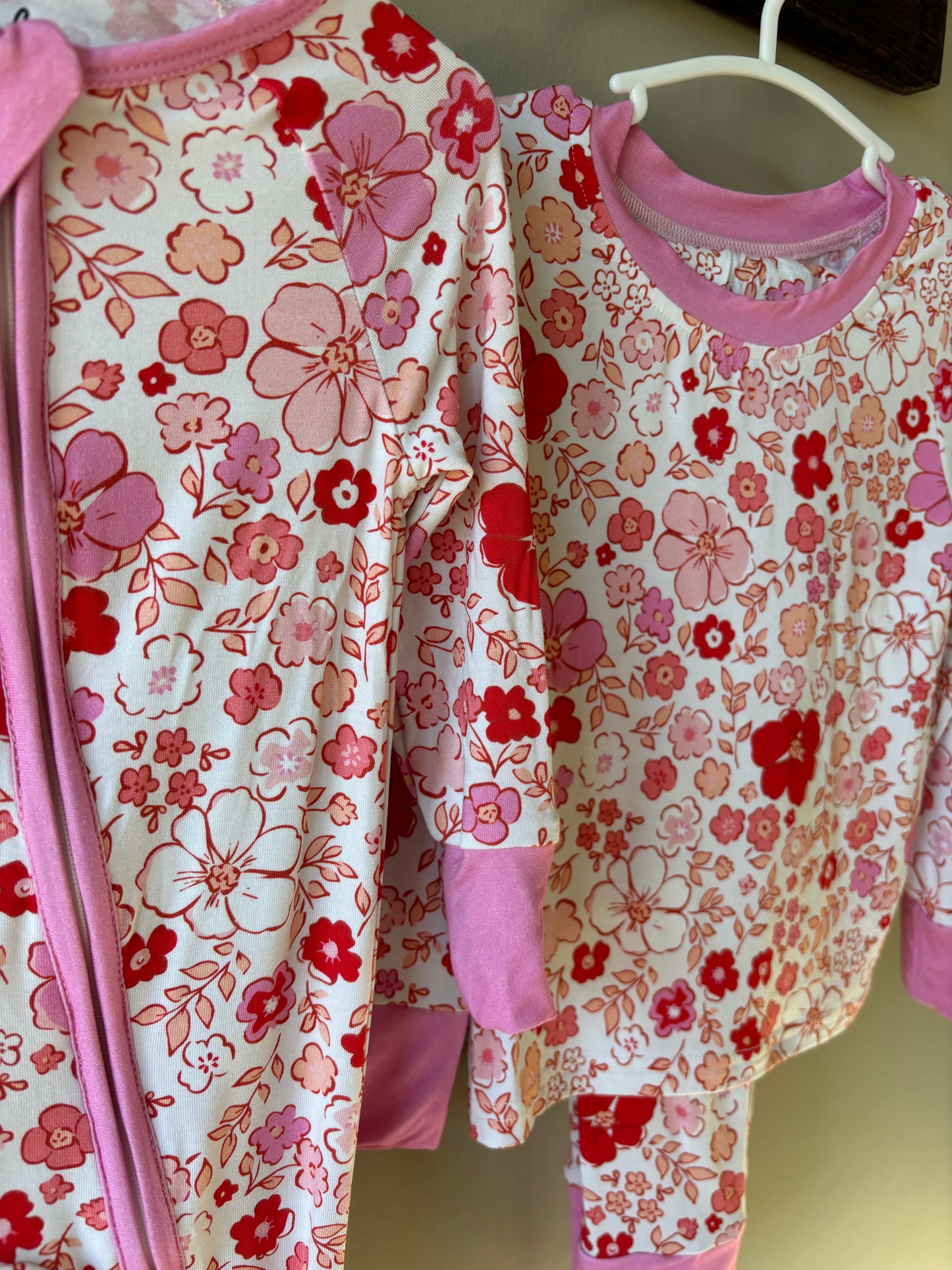 valentine floral bamboo pajamas // ZIPPY or LONG-SLEEVE TWO-PIECE SET