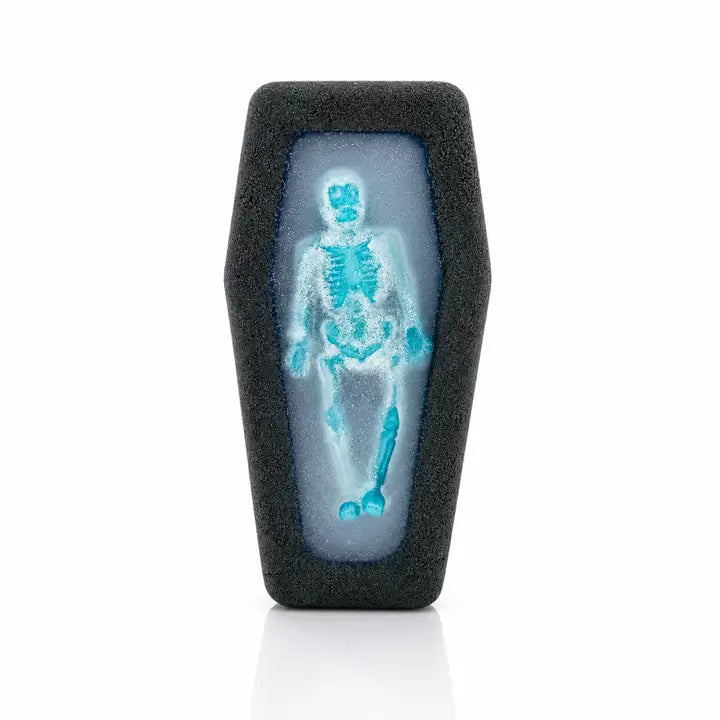 squishy skeleton coffin prize bath bomb
