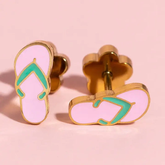 flip flop 18k gold flatback studs // FLASH PREORDER! // open until 6.7 and ships mid-june