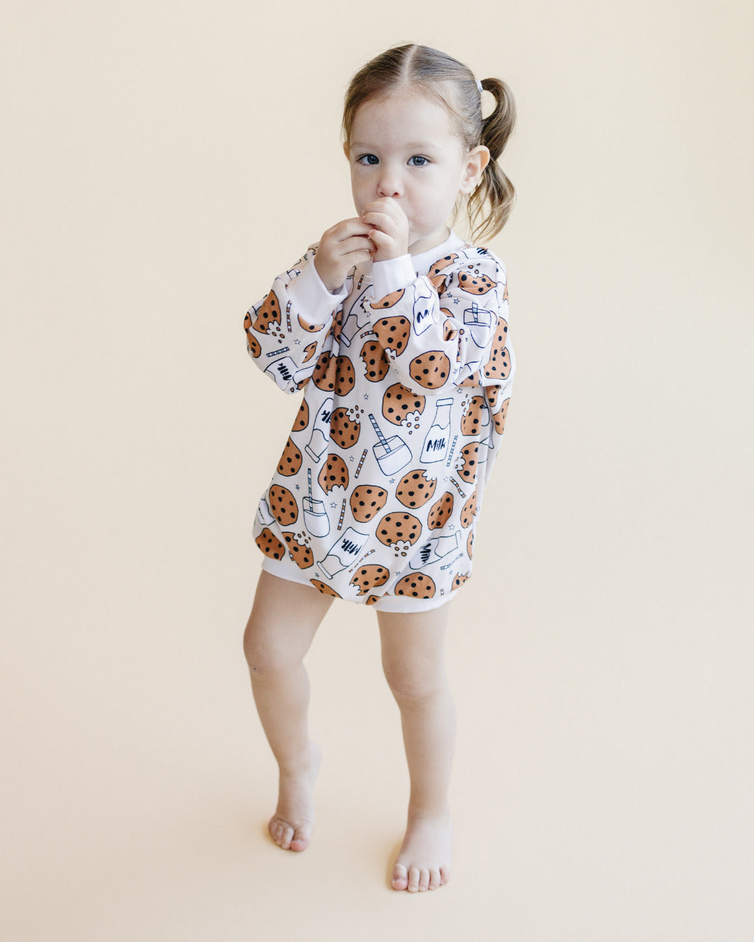 bubble romper // milk + cookies