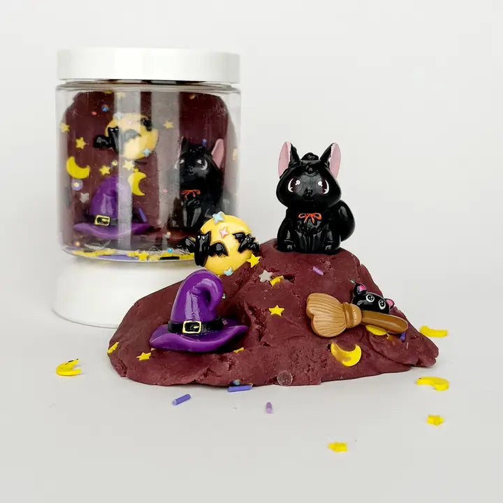 spooky kitty halloween (sour grape) mini dough-to-go kit