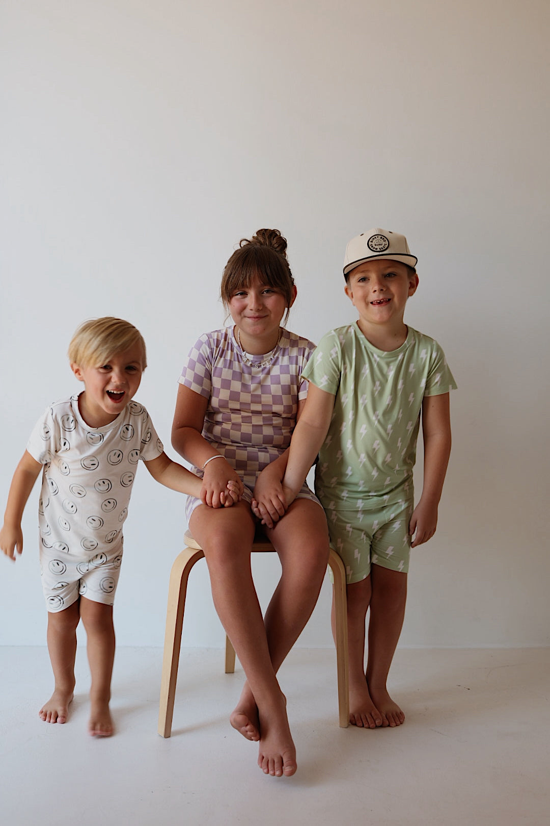 green smiles bamboo pajamas // SHORTS SET (mama + me)