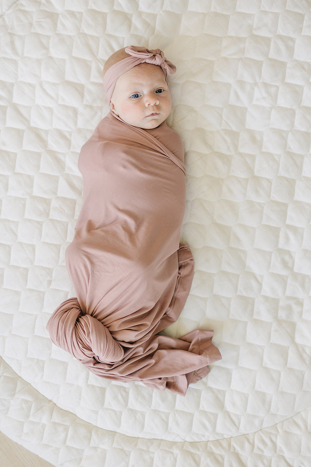 bamboo stretch swaddle blanket // dusty rose