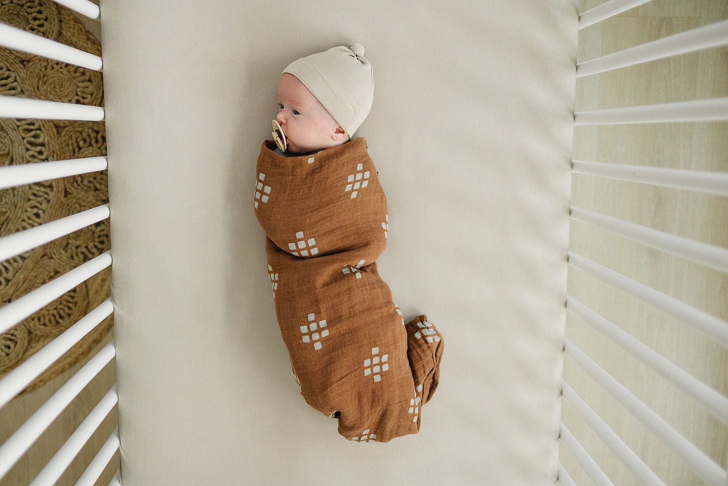 muslin swaddle blanket // boho chestnut