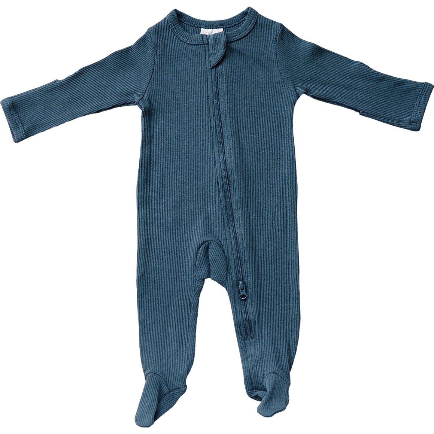 organic cotton ribbed footie // navy