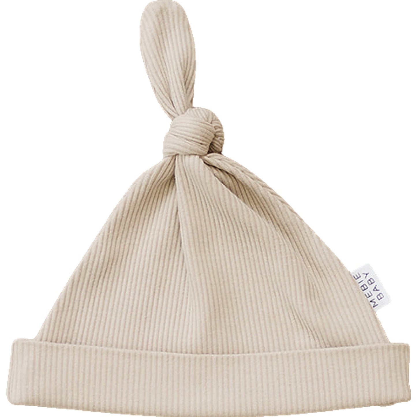 organic ribbed cotton newborn knot hat // oatmeal