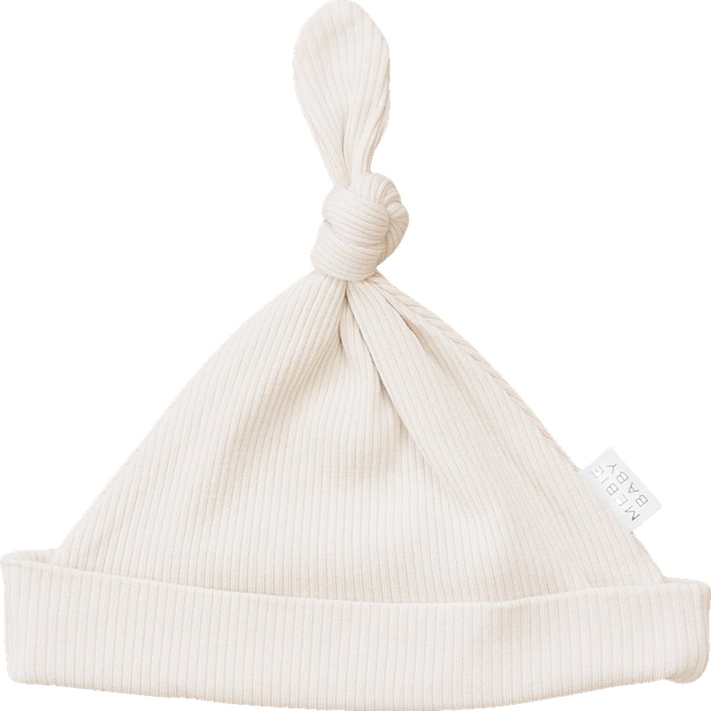 organic ribbed cotton newborn knot hat // vanilla