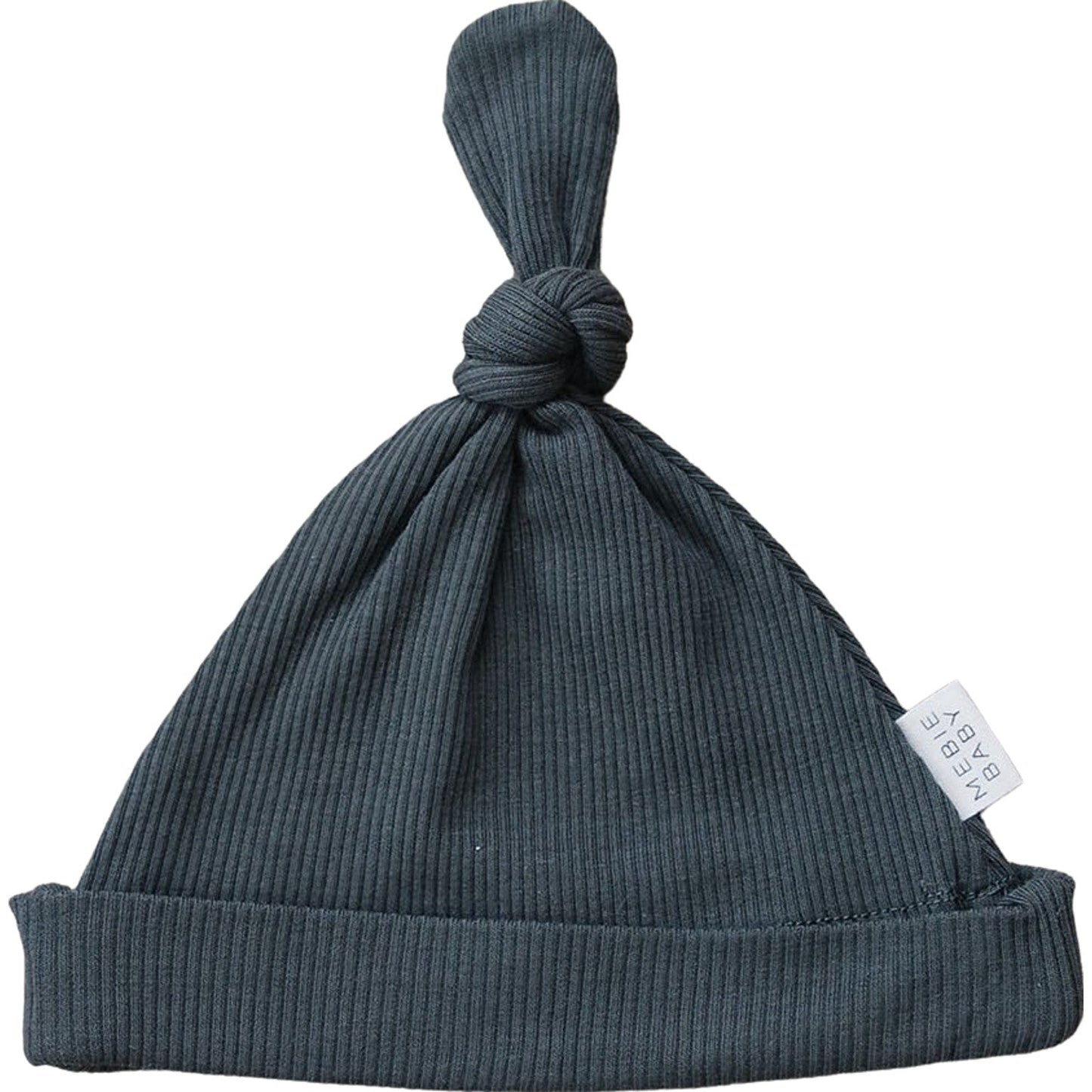 organic ribbed cotton knot hat // charcoal
