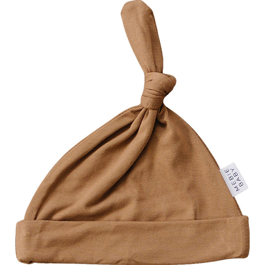 bamboo newborn knot hat // mustard