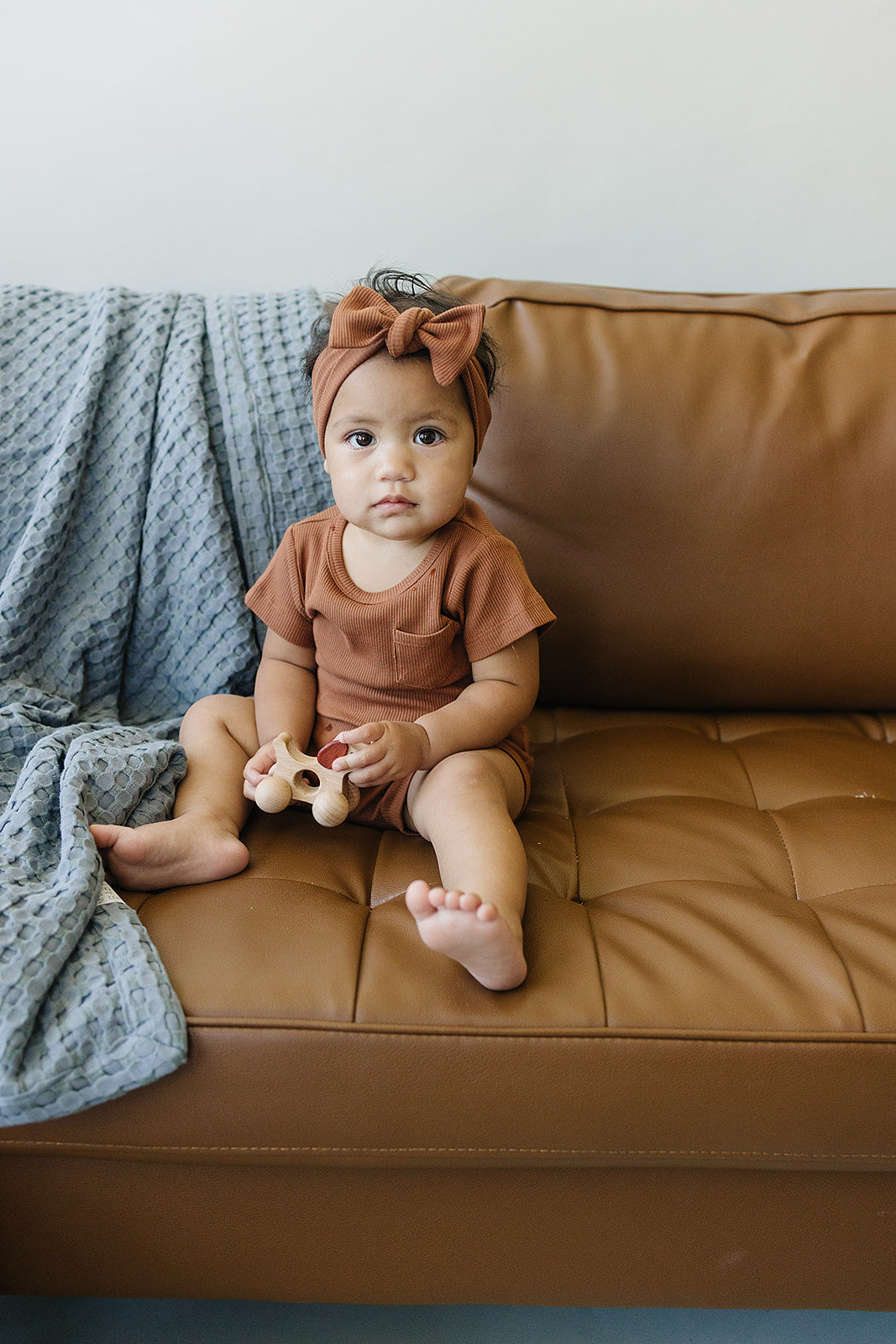 organic cotton ribbed head wrap // rust