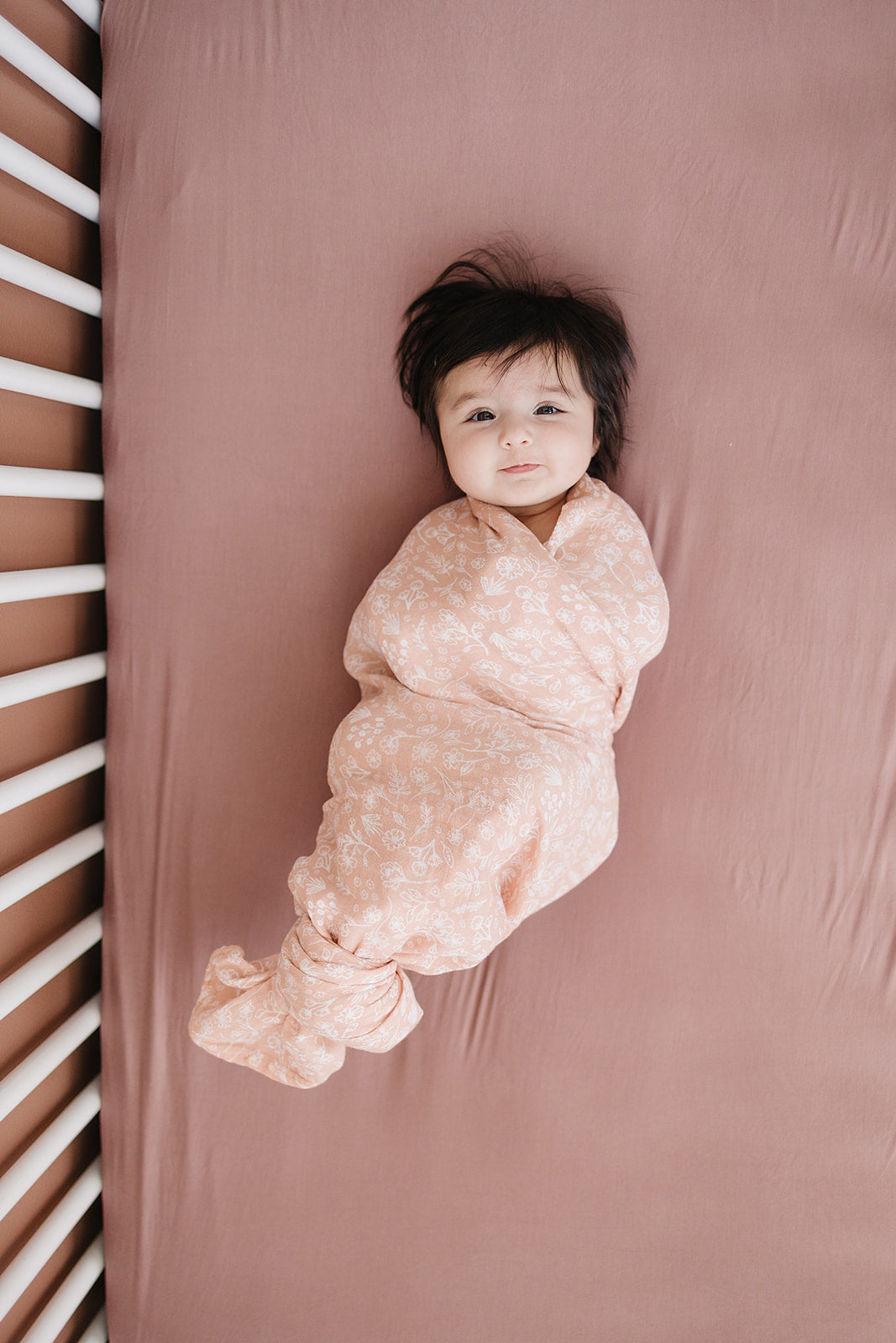 bamboo stretch crib sheet // dusty rose