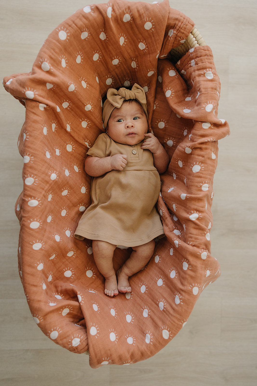 organic cotton ribbed head wrap // tan