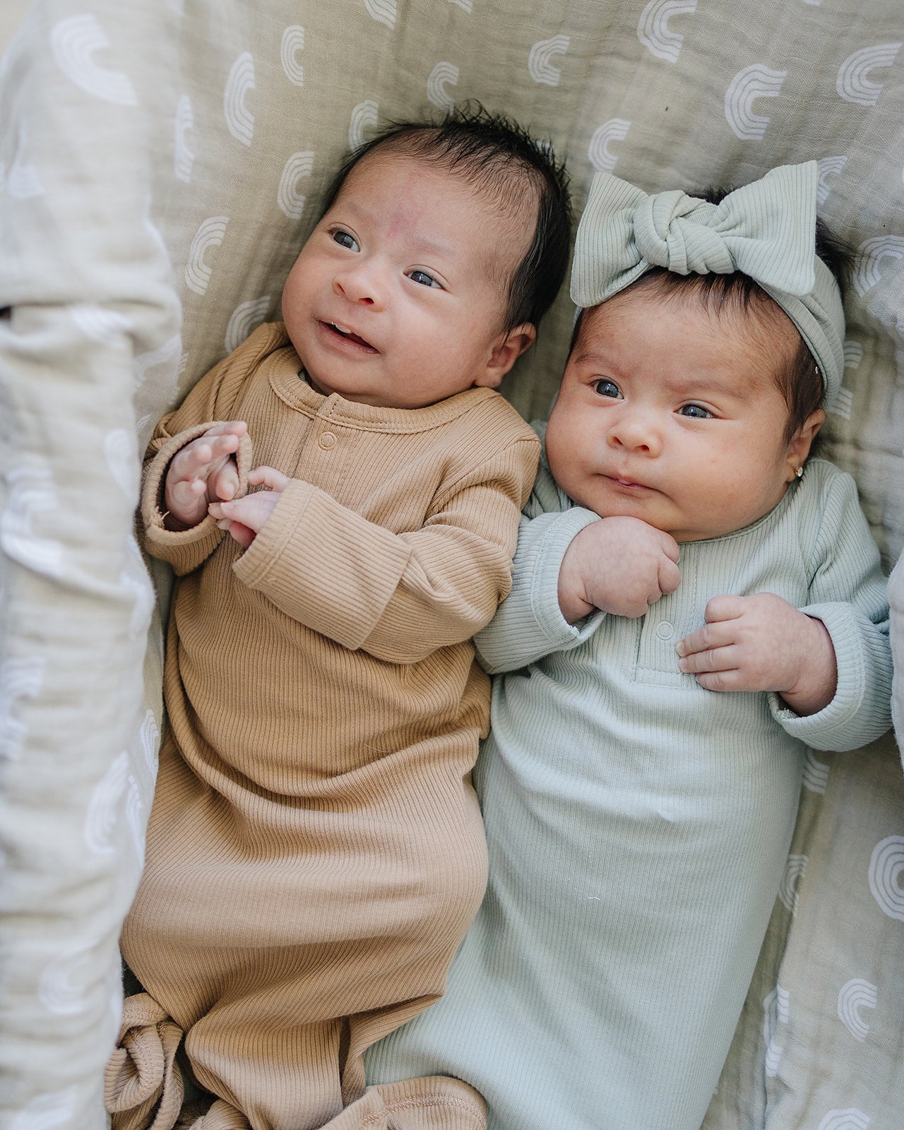 organic cotton ribbed knot gown // cappuccino