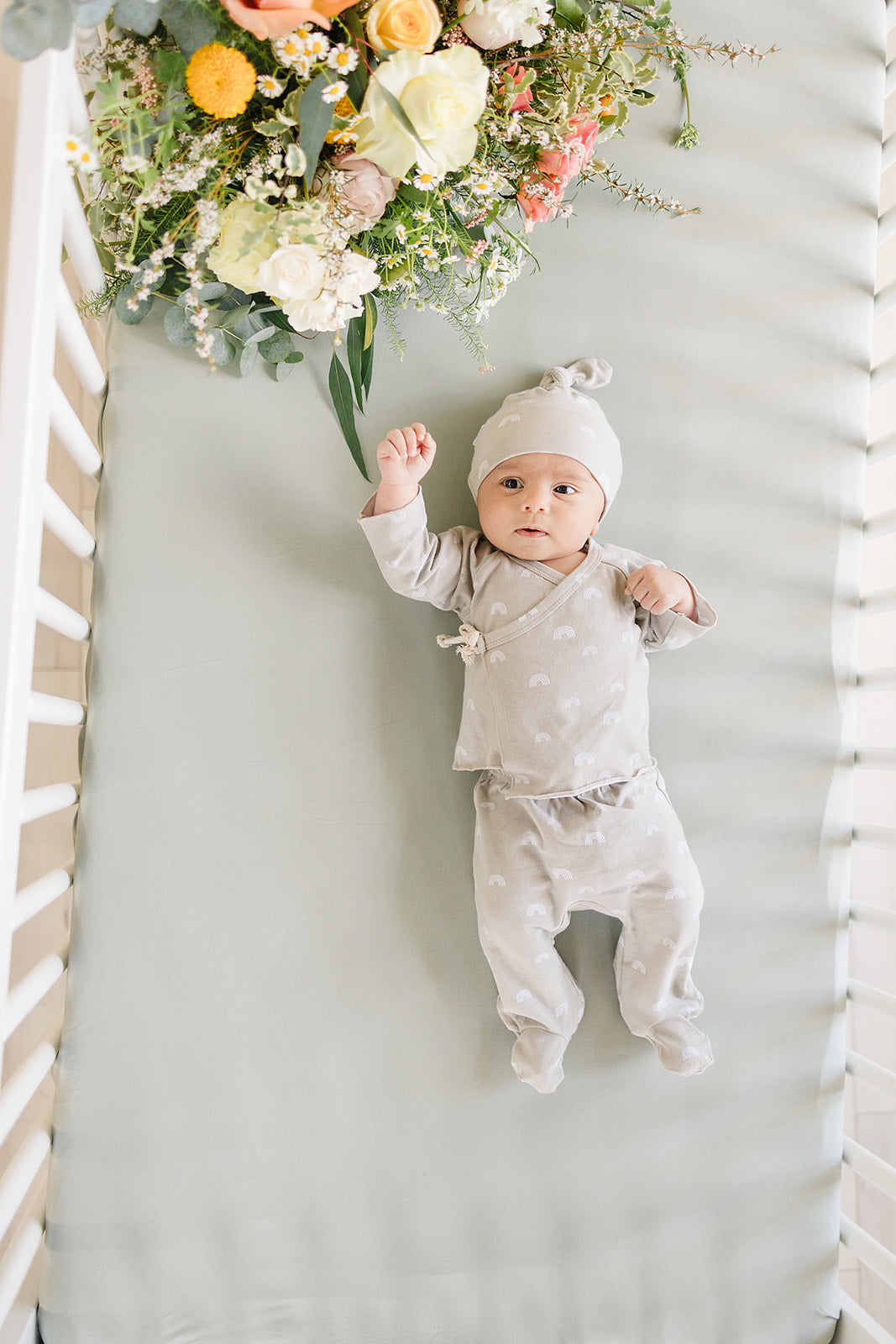 bamboo stretch crib sheet // sage