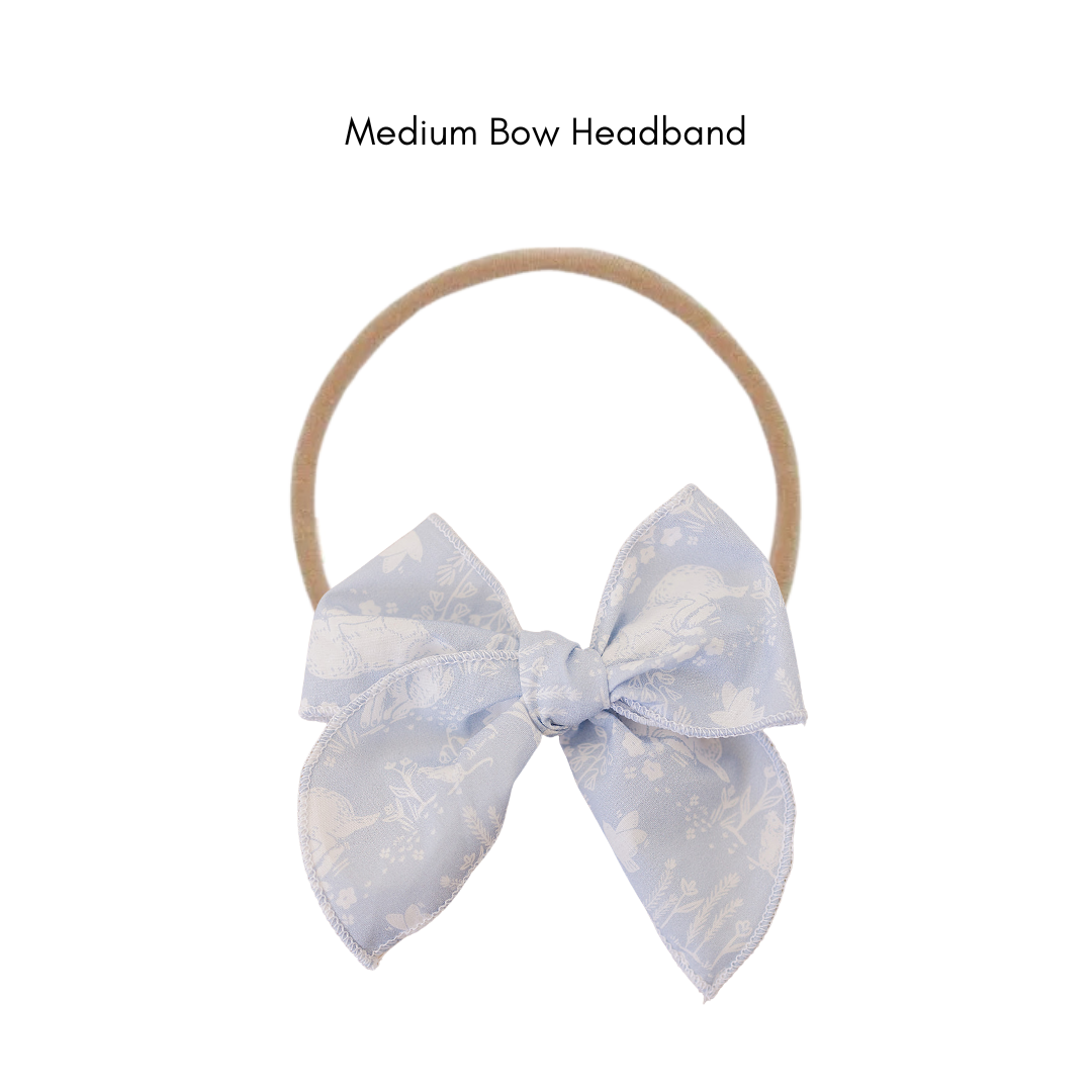 easter hair bows // blue bunny and sunny floral