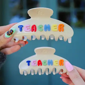 TEACHER claw clip // rainbow // TWO SIZE OPTIONS!!!
